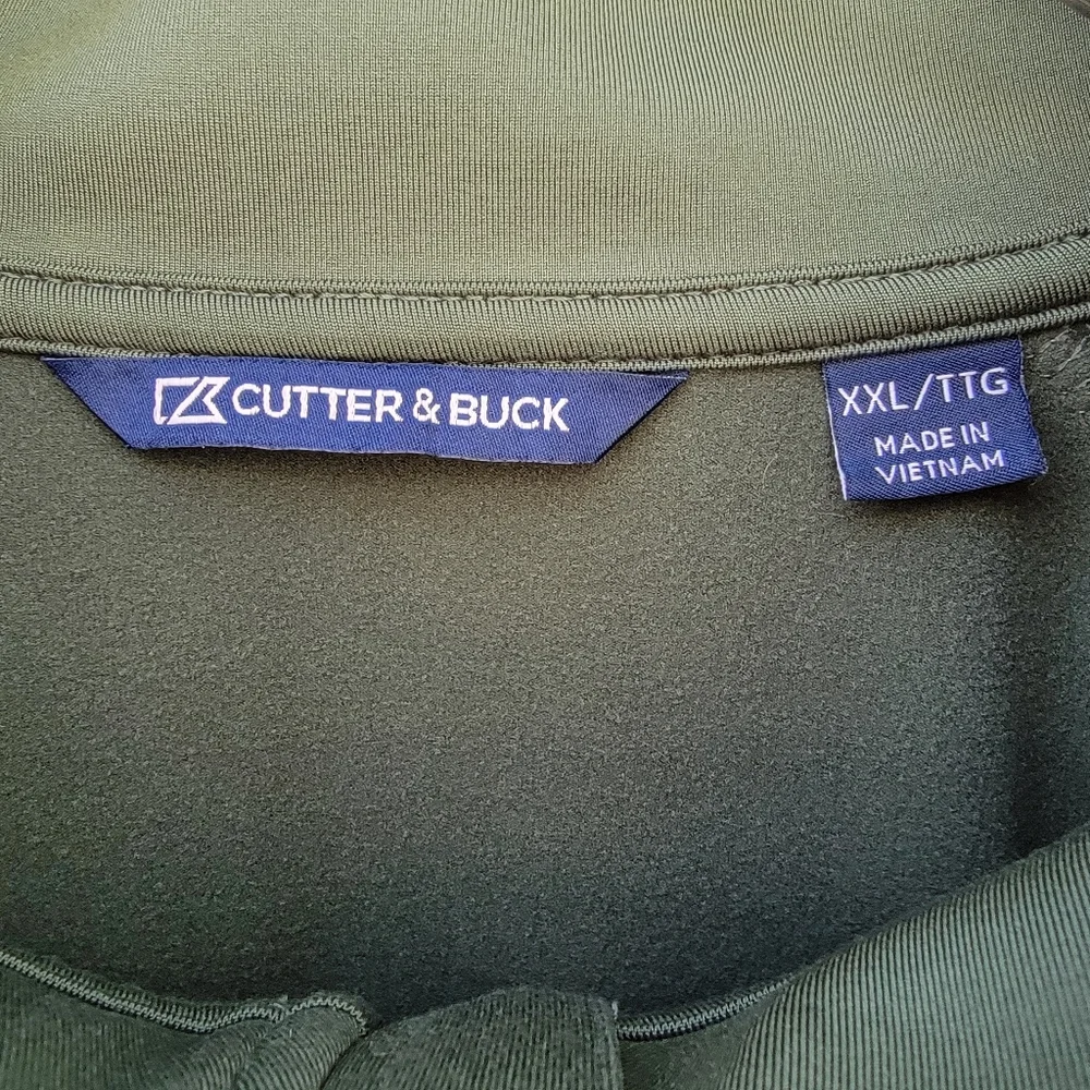 Cutter & Buck Adapt Eco Knit Stretch Quarter Zip Pullover golf Mens XXL Green